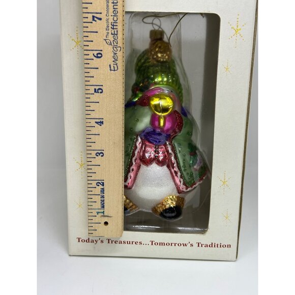 VTG Fitz & Floyd 7" Glass Christmas Ornament Snowman Beanie Hat Holiday Decor - Picture 7 of 7